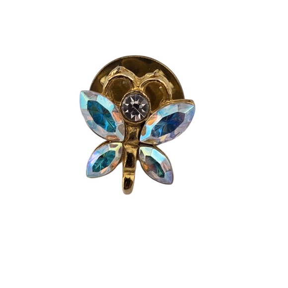 Vintage Aurora Borealis Butterfly Lapel Pin - Picture 1 of 1